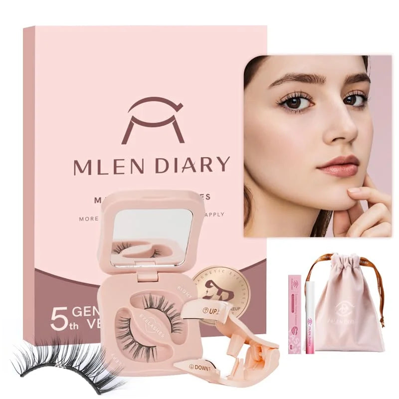 Magnetic Eyelashes 1/2 Pairs Handmade 3D Mink Lashes Reusable False Eyelashes Set Natural Long Fake Eyelash Makeup Tweezers Tool