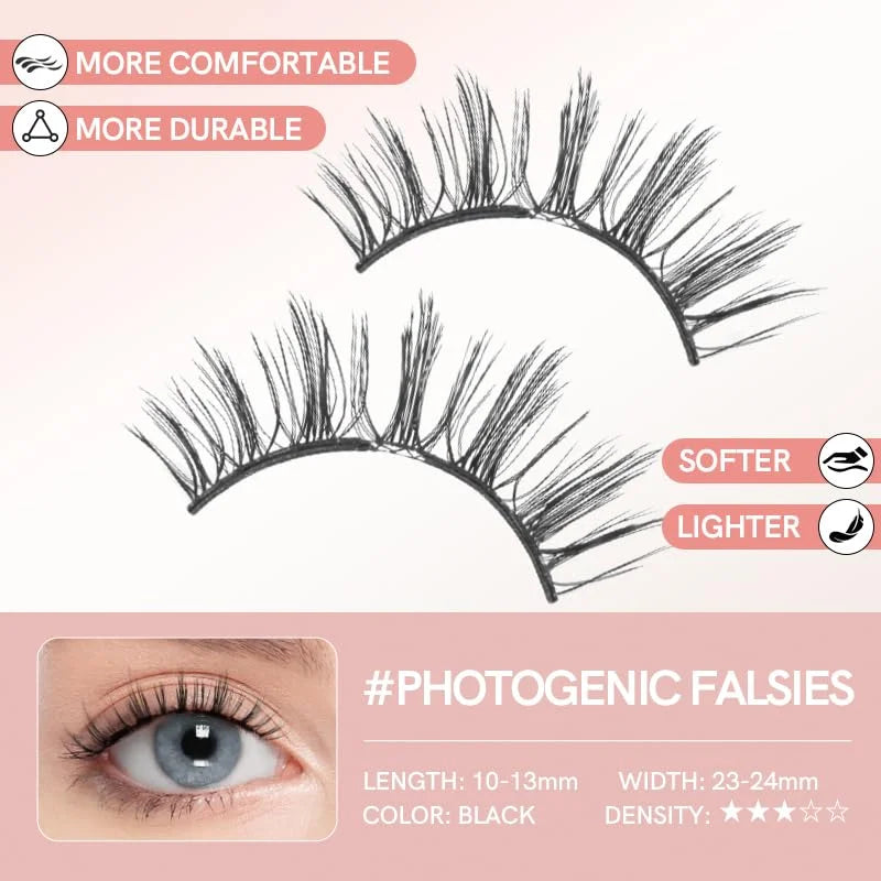 Magnetic Eyelashes 1/2 Pairs Handmade 3D Mink Lashes Reusable False Eyelashes Set Natural Long Fake Eyelash Makeup Tweezers Tool