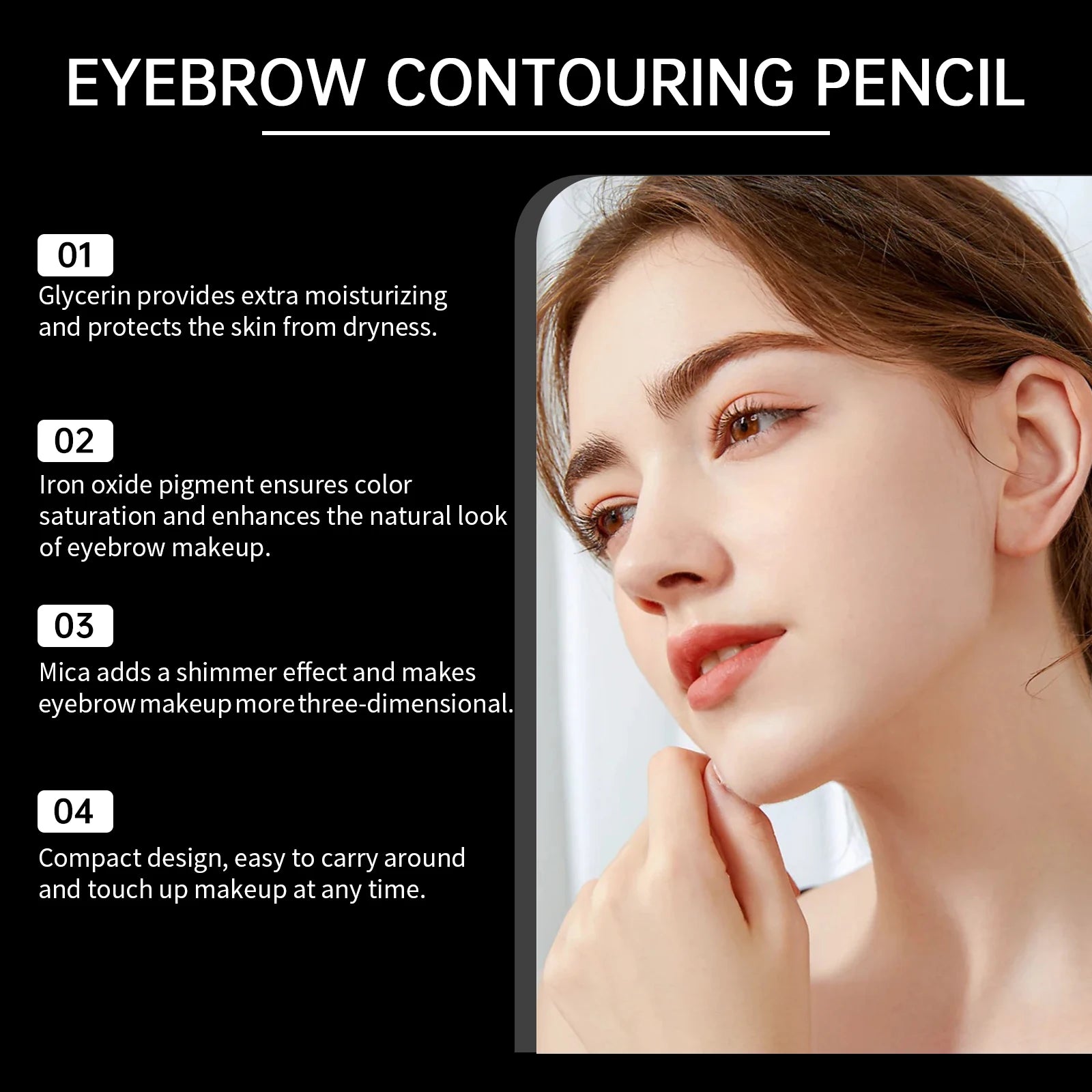 EELHOPE 4 Forks Eyebrow Pencil Long Lasting Eye Makeup Waterproof Sweatproof Natural Brown Black Beauty Makeup Eye Brow Pen
