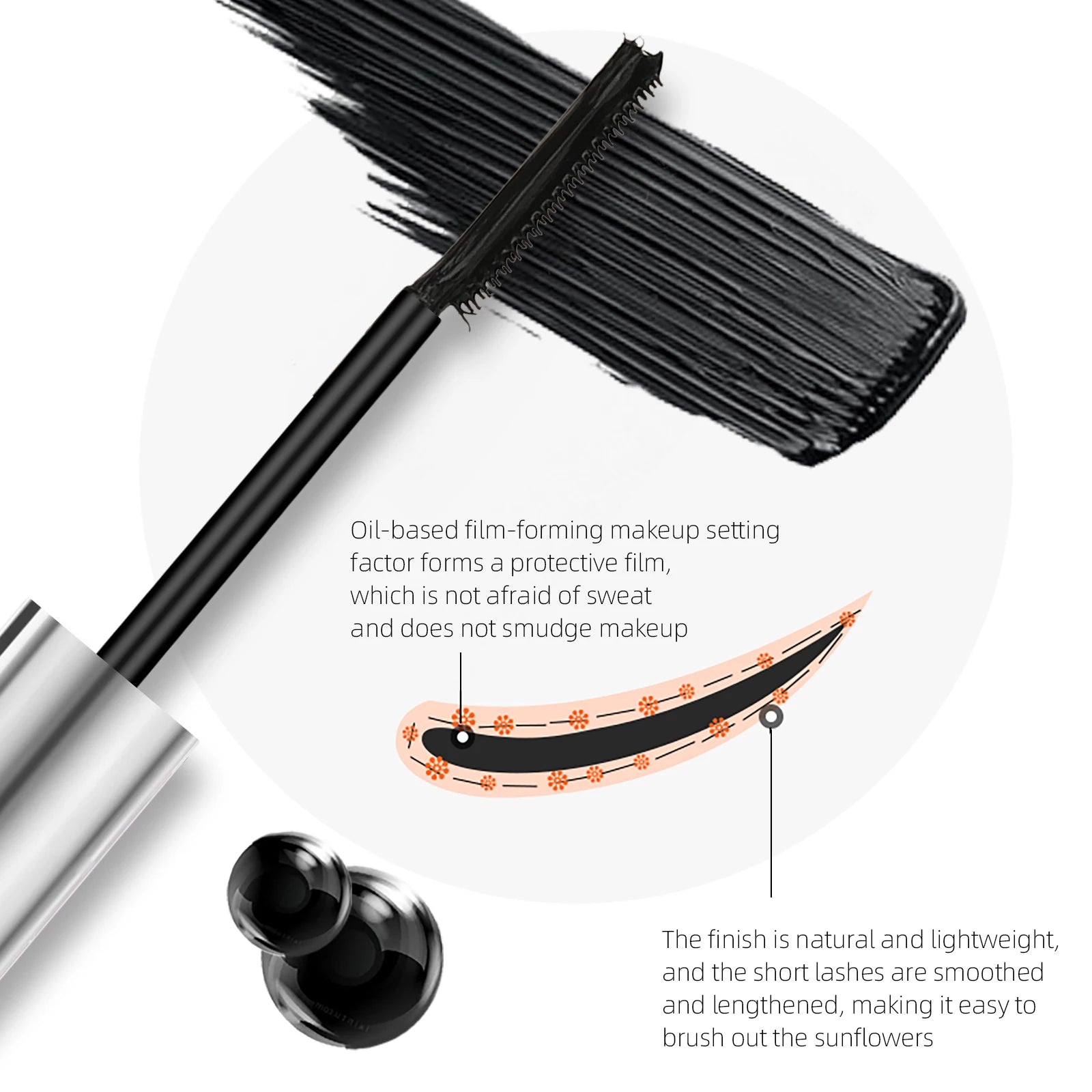 Ocheal Extension Dense Volumizing Mascara Lengthens Eyelashes  Long Lasting Waterproof Natural Quick Drying Lashes Female Makeup