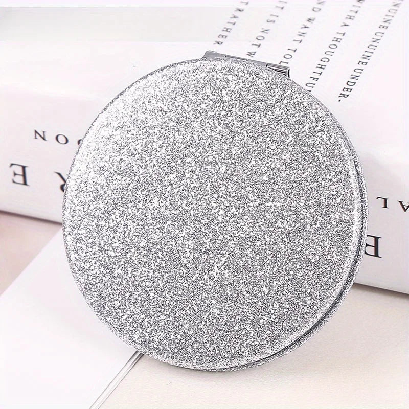 Double-sided Compact Folding Makeup Mirror for Travel - Portable, Handheld Beauty Mirror with Flash,Women's Gift, Pocket-Sized