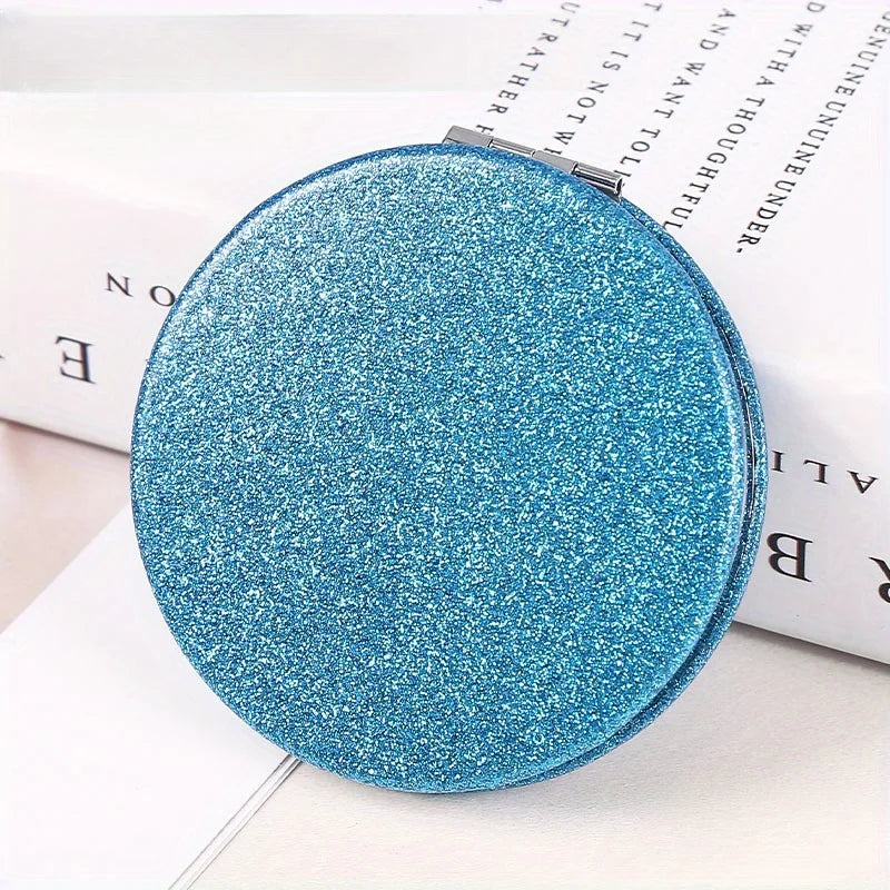 Double-sided Compact Folding Makeup Mirror for Travel - Portable, Handheld Beauty Mirror with Flash,Women's Gift, Pocket-Sized