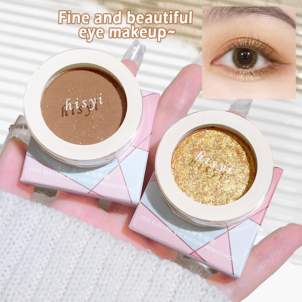 Single-Color Eyeshadow – Matte & Shimmer, High-Pigment, Brightening, Waterproof, Long-Lasting, Soft & Natural Glow Makeup