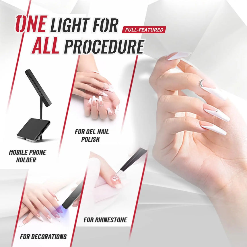 Handheld Nail Dryer Gel Lamp Small Nail Polish Fast Dry Mini Portable Adhesive Glue USB Led Lamp Manicure Tool UV Detector
