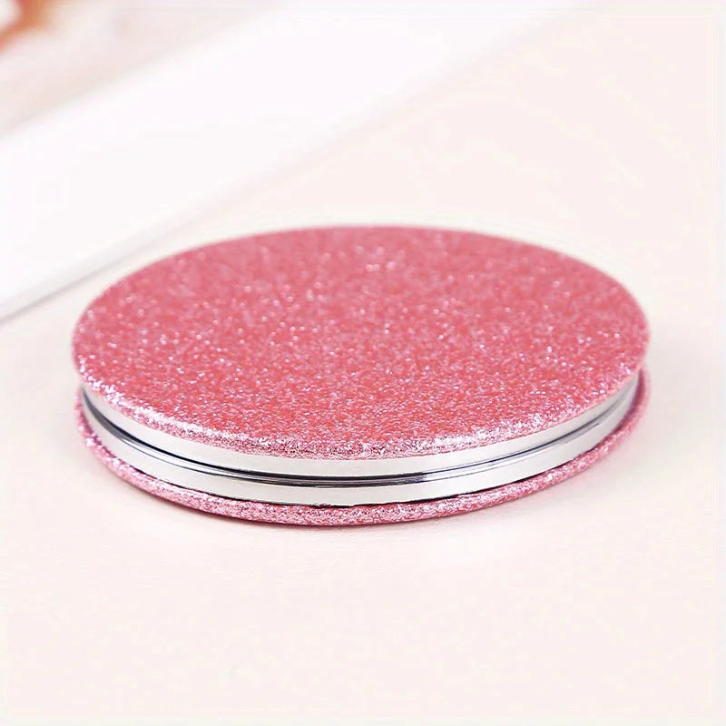 Double-sided Compact Folding Makeup Mirror for Travel - Portable, Handheld Beauty Mirror with Flash,Women's Gift, Pocket-Sized