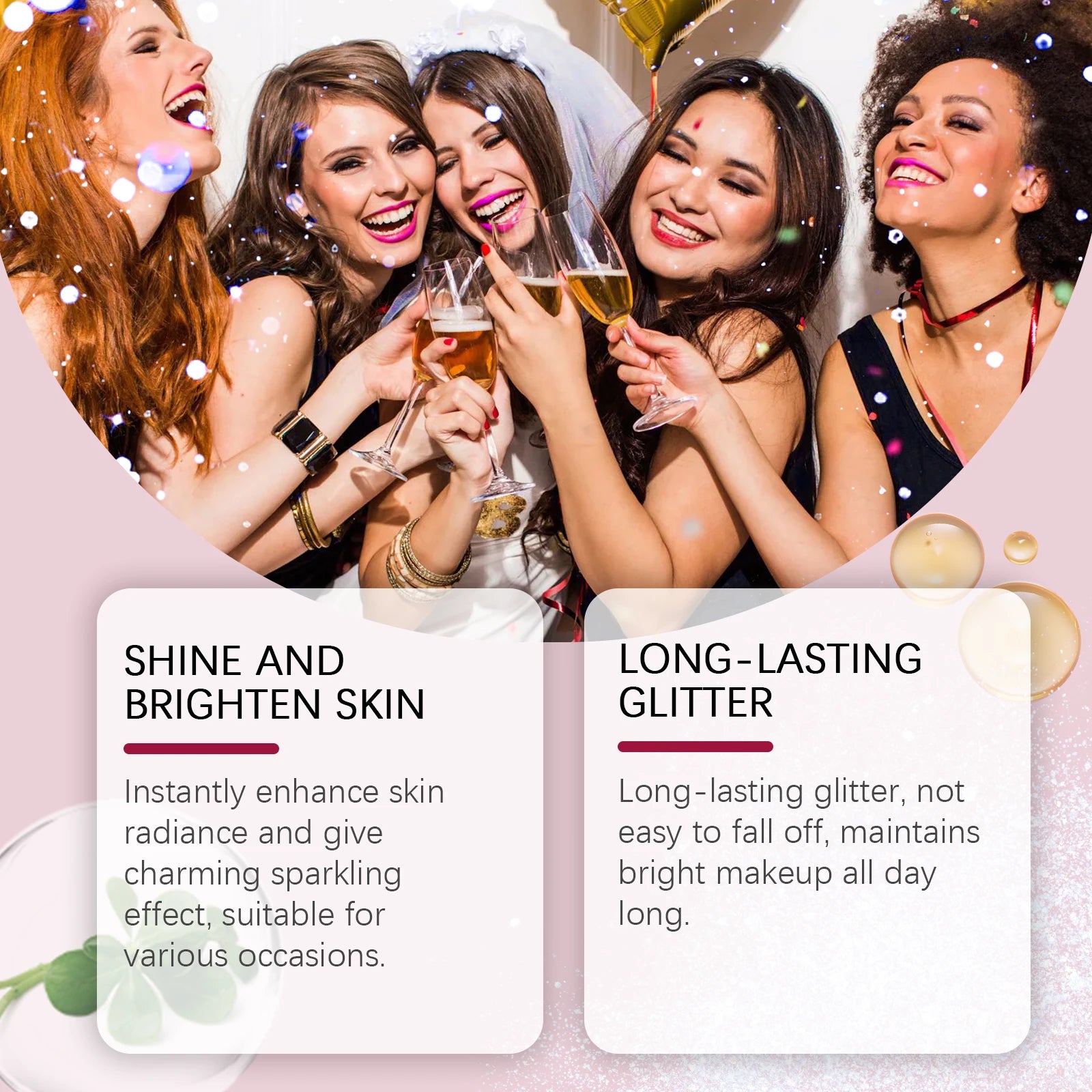 EELHOE Body Highlight Glitter Spray Temporary Hair Body Glitter Color Spray Shiny Makeup High Gloss Natural Body Shimmer Spray