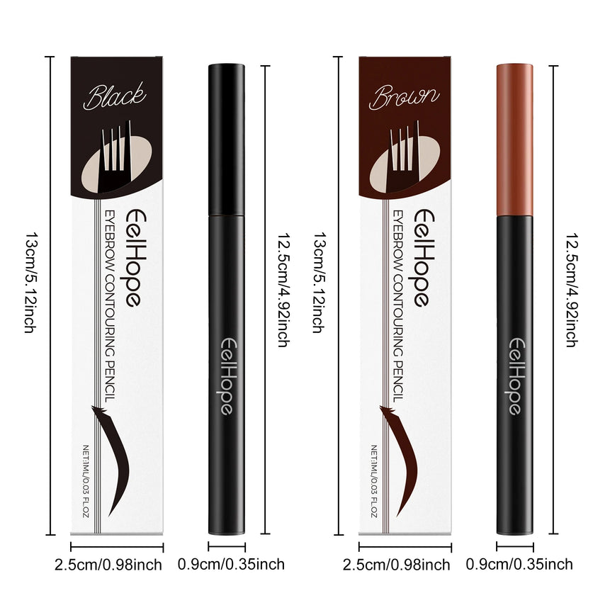 EELHOPE 4 Forks Eyebrow Pencil Long Lasting Eye Makeup Waterproof Sweatproof Natural Brown Black Beauty Makeup Eye Brow Pen
