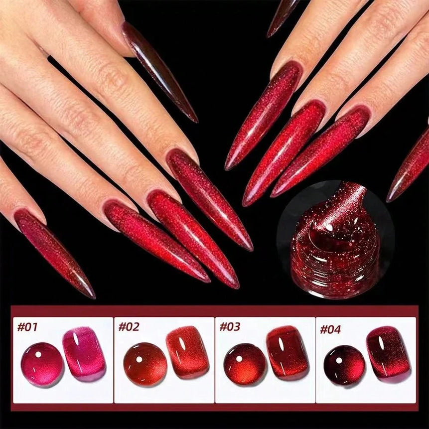 15ml Silk Nude Crystal Cat Eye Gel Polish Magnetic Nail Polish Holographic Pink Cat Eye Gel Nail Polish Gel Gel Varnish