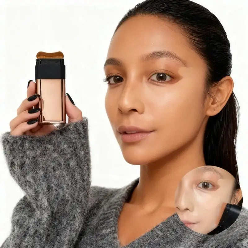 2-In-1 Concealer Foundation Stick Waterproof Sweatproof Full-Coverage Heavy-Duty Concealer Suitable For Skin Types(Dry, Oily)