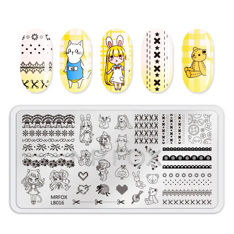 1PCS Blue Ocean Animal Nail Art Stamping Plates Fish Image Stencils for Nails Stamp Tools Manicure Template