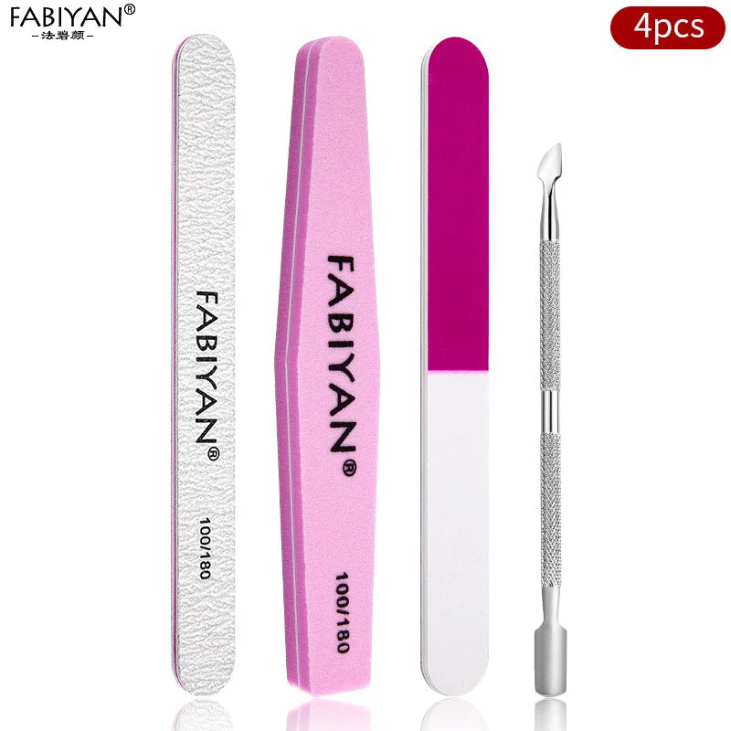 Manicure Set Cuticle Pusher Clippers Nail Art Files Buffer Sanding Tool Cleaning Brush Scissors Dead Skin Remover Dotting Pen
