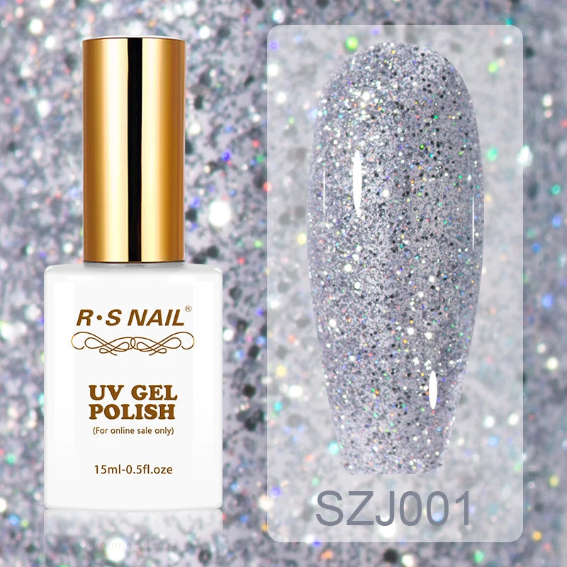 15ml Super Reflective Flash Disco Nail Gel Polish Relective Glitter Semi Permanent Nail Art Varnish For Manicures