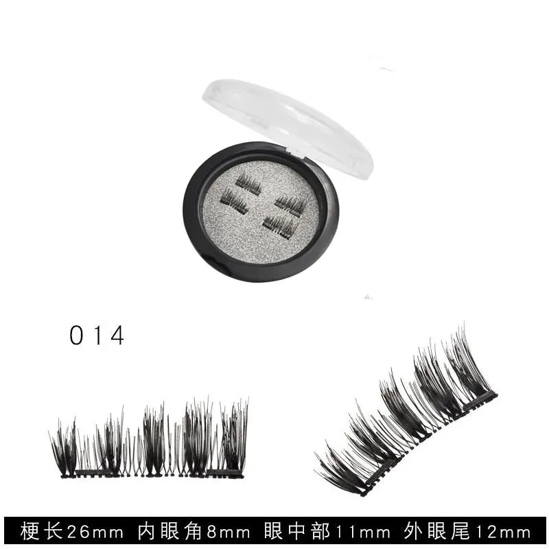 Magnetic Eyelashes with 3 Magnets without Glue 3D Lashes Extension handmade natural Magnetic Eyelash