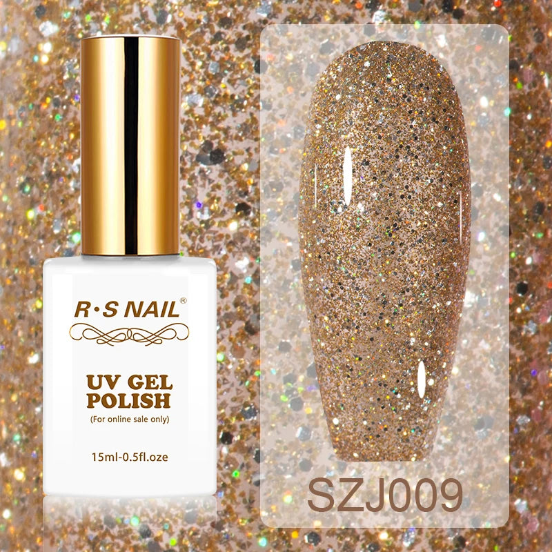 15ml Super Reflective Flash Disco Nail Gel Polish Relective Glitter Semi Permanent Nail Art Varnish For Manicures