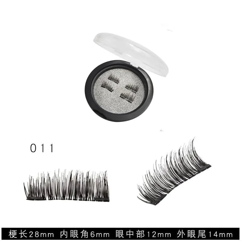 Magnetic Eyelashes with 3 Magnets without Glue 3D Lashes Extension handmade natural Magnetic Eyelash