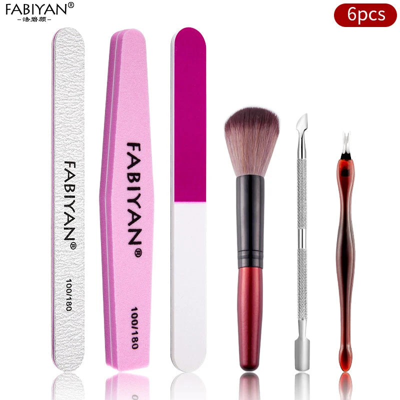 Manicure Set Cuticle Pusher Clippers Nail Art Files Buffer Sanding Tool Cleaning Brush Scissors Dead Skin Remover Dotting Pen