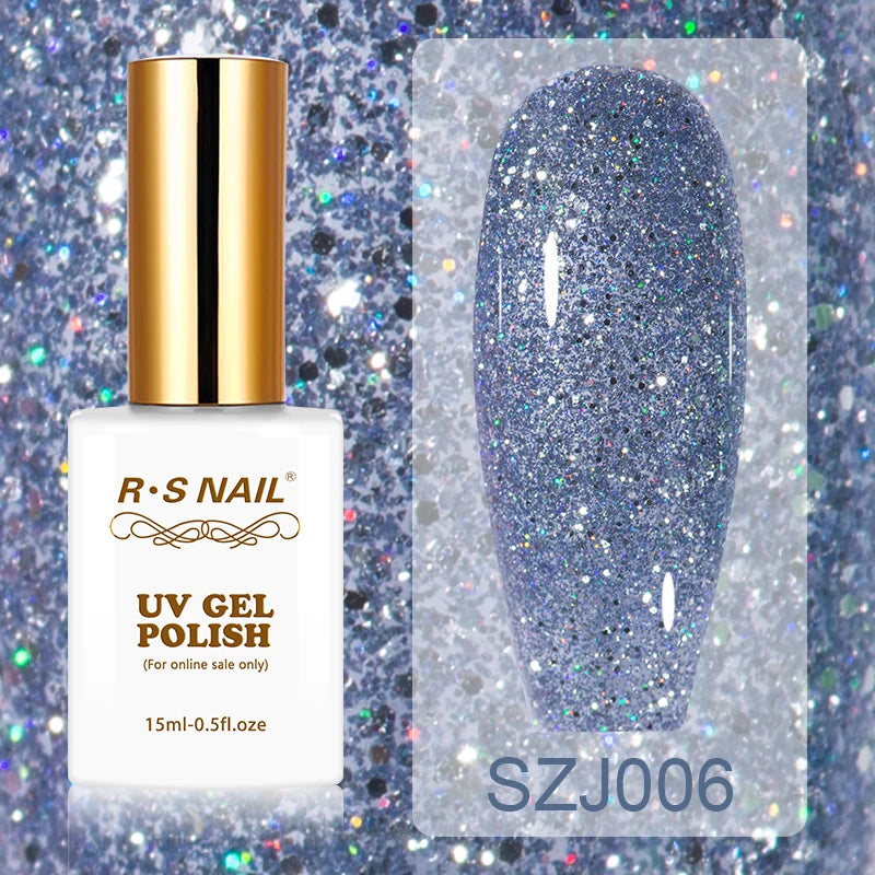 15ml Super Reflective Flash Disco Nail Gel Polish Relective Glitter Semi Permanent Nail Art Varnish For Manicures