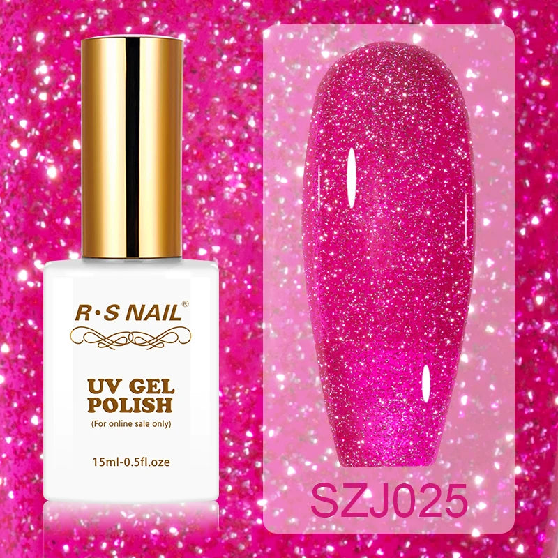 15ml Super Reflective Flash Disco Nail Gel Polish Relective Glitter Semi Permanent Nail Art Varnish For Manicures