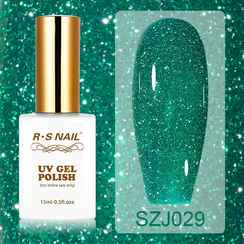 15ml Super Reflective Flash Disco Nail Gel Polish Relective Glitter Semi Permanent Nail Art Varnish For Manicures