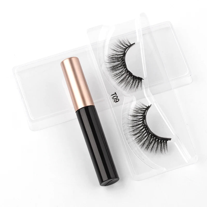 Magnetic Eyelashes 3D Mink Eyelashes Magnetic Eyeliner Magnetic 3D Lash Short False Lashes Lasting Handmade Eyelash Makeup Tools