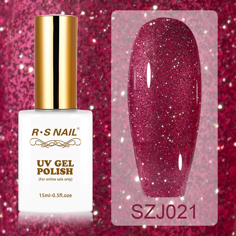 15ml Super Reflective Flash Disco Nail Gel Polish Relective Glitter Semi Permanent Nail Art Varnish For Manicures