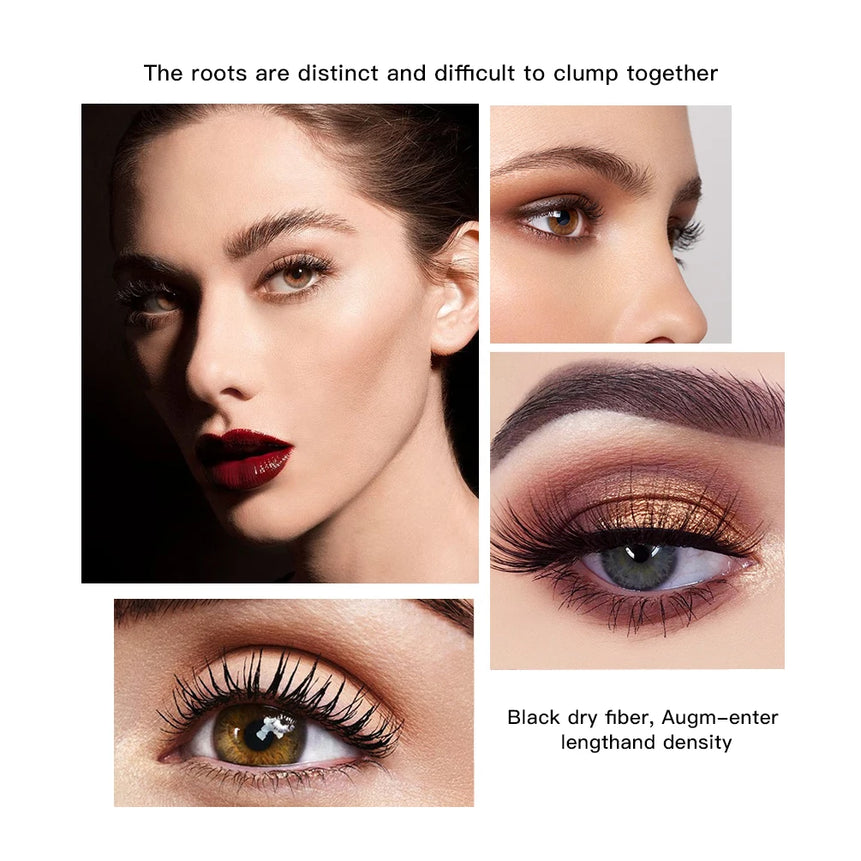 2pcs/set Black Mascara Beauty Makeup 4D Curling Lash Eyelash Extension Waterproof Liquid Volume Mascara Long-wearing Cosmetic
