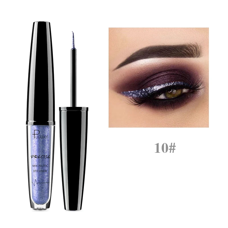 New Liquid 16 Colors Shimmer Eyeliner Gel Waterproof Long Lasting Glitter Eye Liner Makeup Gold Blue Silver Eyeliners Cosmetics