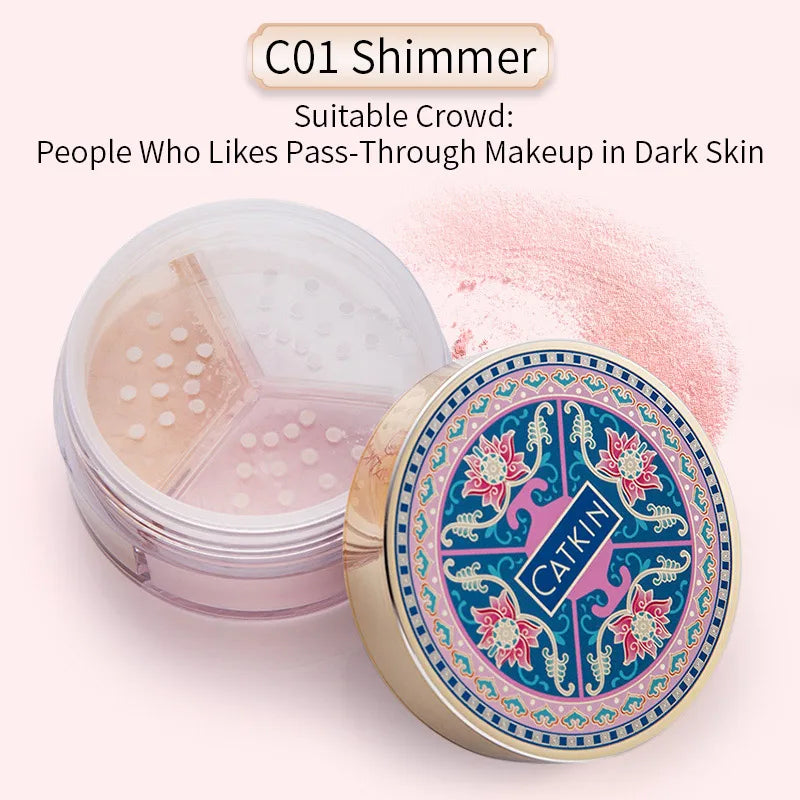 CATKIN Makeup Loose Setting Powder, Oil Control Poreless Face Powder Suitable for All Skin Tones and maintain matte and natural