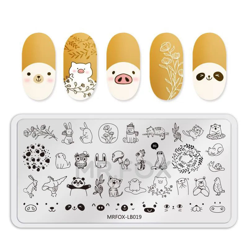 1PCS Blue Ocean Animal Nail Art Stamping Plates Fish Image Stencils for Nails Stamp Tools Manicure Template