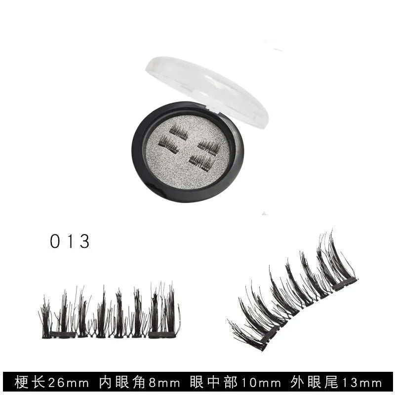 Magnetic Eyelashes with 3 Magnets without Glue 3D Lashes Extension handmade natural Magnetic Eyelash