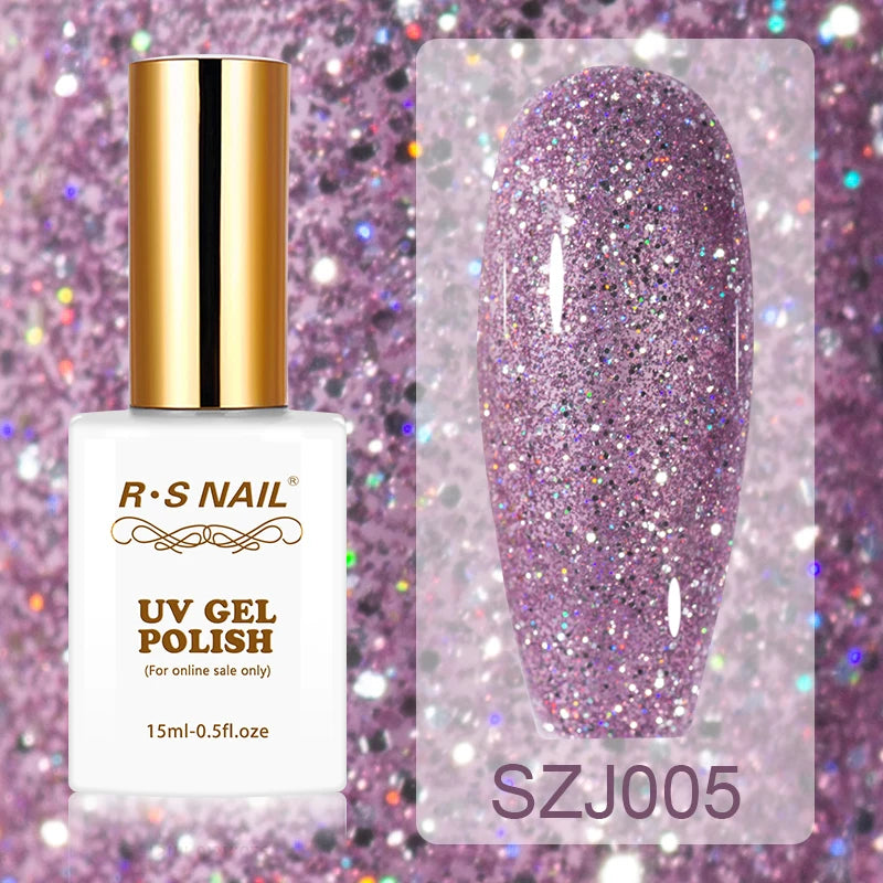 15ml Super Reflective Flash Disco Nail Gel Polish Relective Glitter Semi Permanent Nail Art Varnish For Manicures
