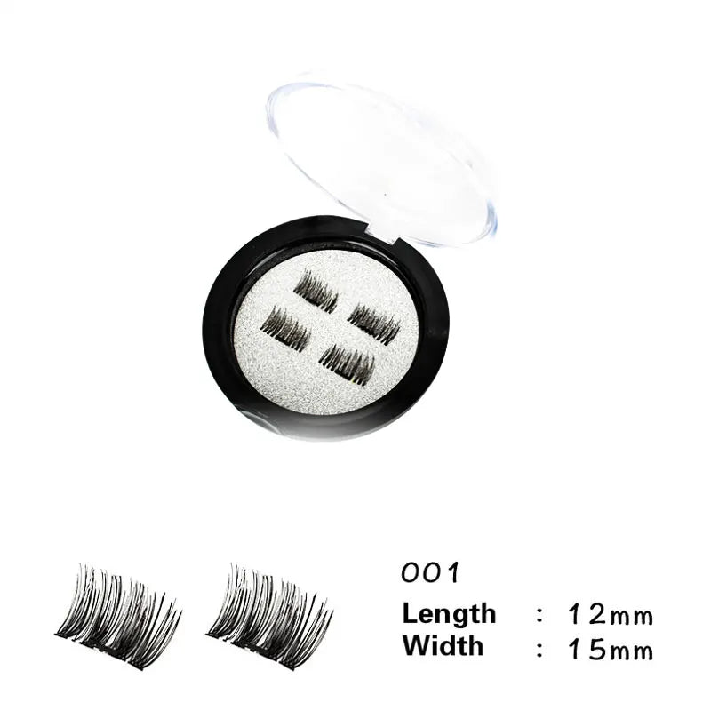 Magnetic Eyelashes with 3 Magnets without Glue 3D Lashes Extension handmade natural Magnetic Eyelash