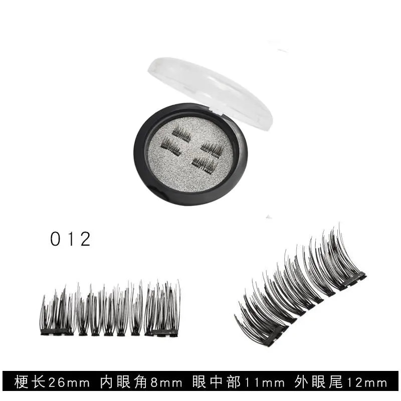 Magnetic Eyelashes with 3 Magnets without Glue 3D Lashes Extension handmade natural Magnetic Eyelash