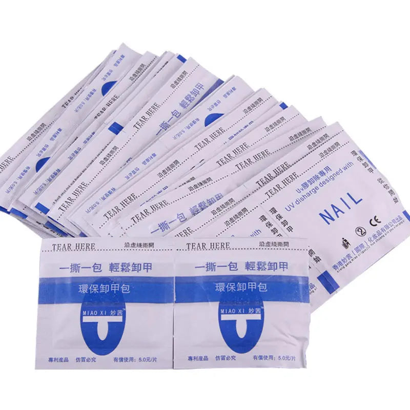 50/100Pcs Aluminium Foil Remover Wraps Nail Art Soak Off Polish Nail Removal Wraps Acrylic Nail Gel Remover Manicure Tool