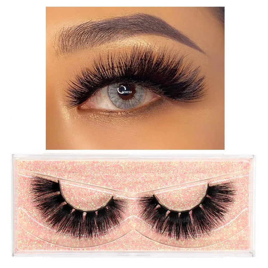 FOXESJI Makeup Eyelashes 3D Mink Eye Lashes Fluffy Soft Wispy Natural Lashes Extension Reusable Fake Lashes Mink False Eyelashes