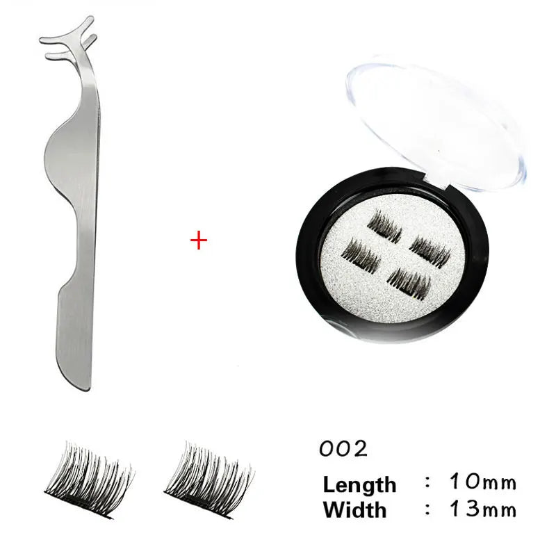 Magnetic Eyelashes with 3 Magnets without Glue 3D Lashes Extension handmade natural Magnetic Eyelash