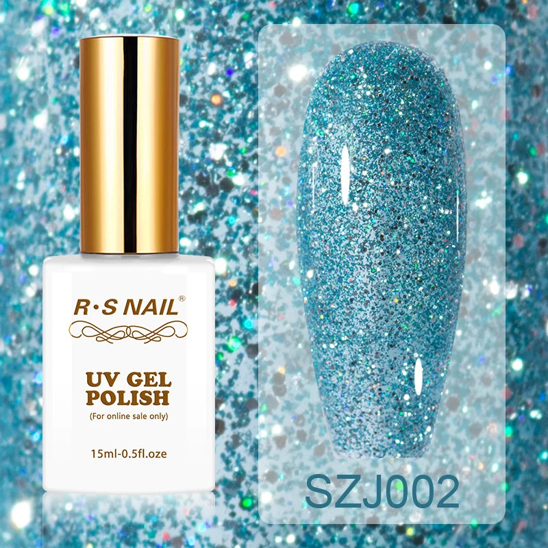 15ml Super Reflective Flash Disco Nail Gel Polish Relective Glitter Semi Permanent Nail Art Varnish For Manicures