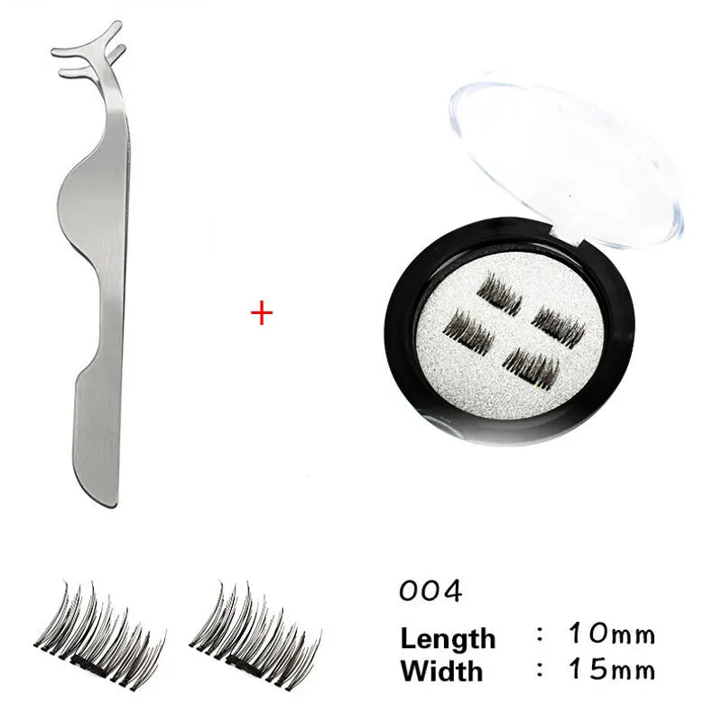 Magnetic Eyelashes with 3 Magnets without Glue 3D Lashes Extension handmade natural Magnetic Eyelash