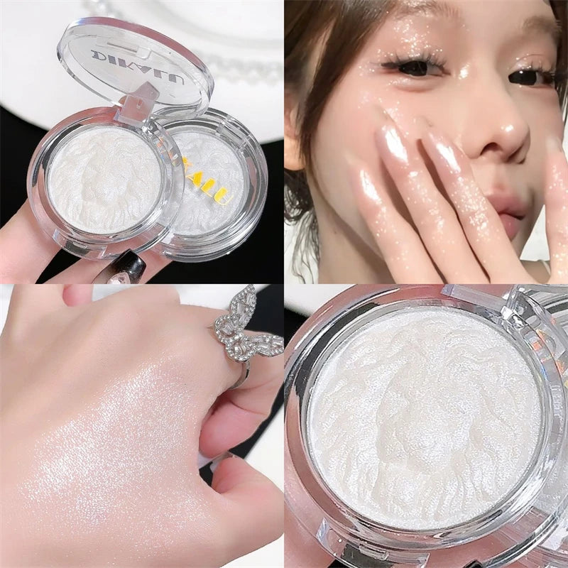 3 Color Face Highlighter Palette Llluminator Palette Natural Waterproof Glitter Shimmer Powder Highlight Makeup High Gloss Cream