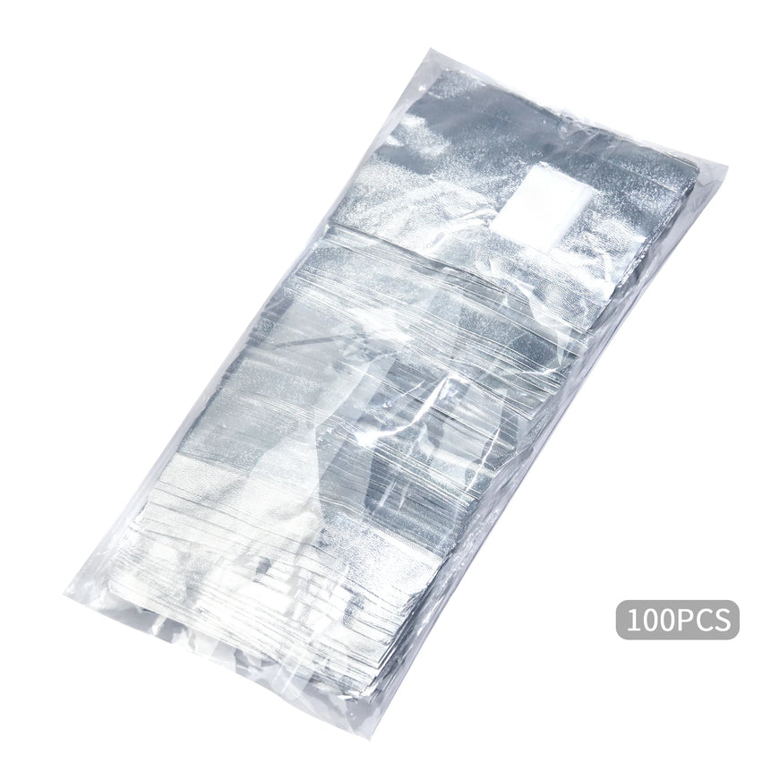 50/100Pcs Aluminium Foil Gel Nail Remover Wipes Polish Removal Soak Off Acrylic UV Gel Remover Wraps with Acetone Manicure Tools