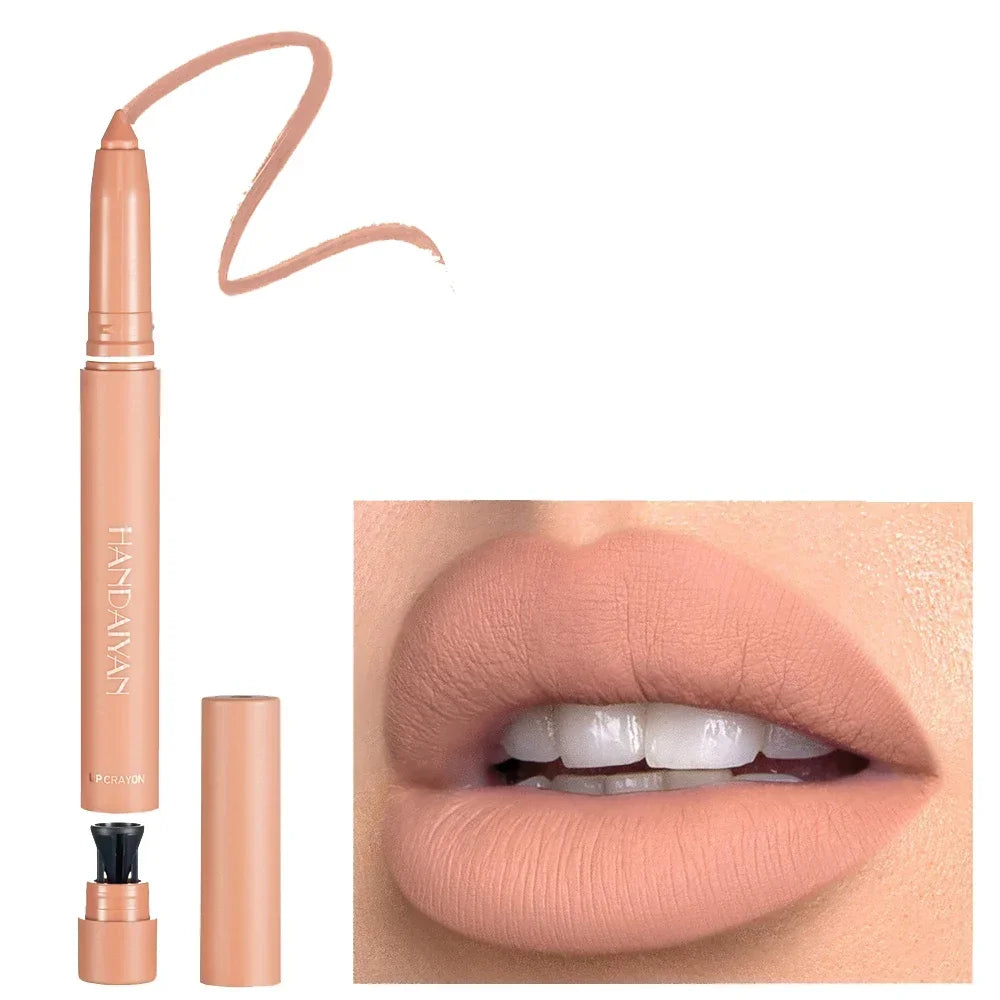 12 Colors Velvet Matte Lipsticks Waterproof Long Lasting Nude 2 IN 1 Stick on-Stick Cup Lips Makeup Tint Pen Daily Makeup Tools