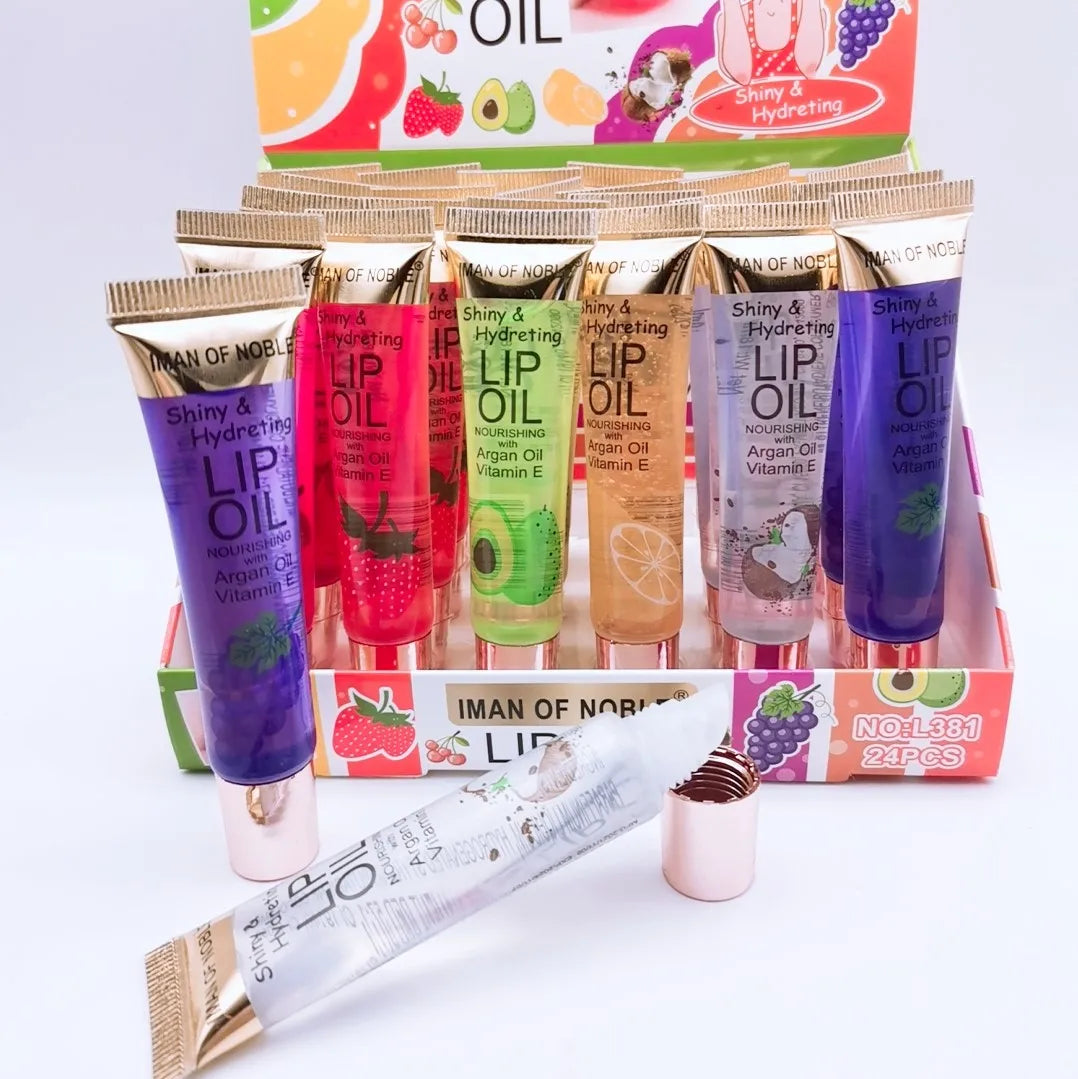 6Pcs Fruity Flavor Moisturizing Clear Lip Gloss Lip Gel Hydrating Moisturizing Lip Gloss lumping Lip Oils Gift Women Lips Makeup