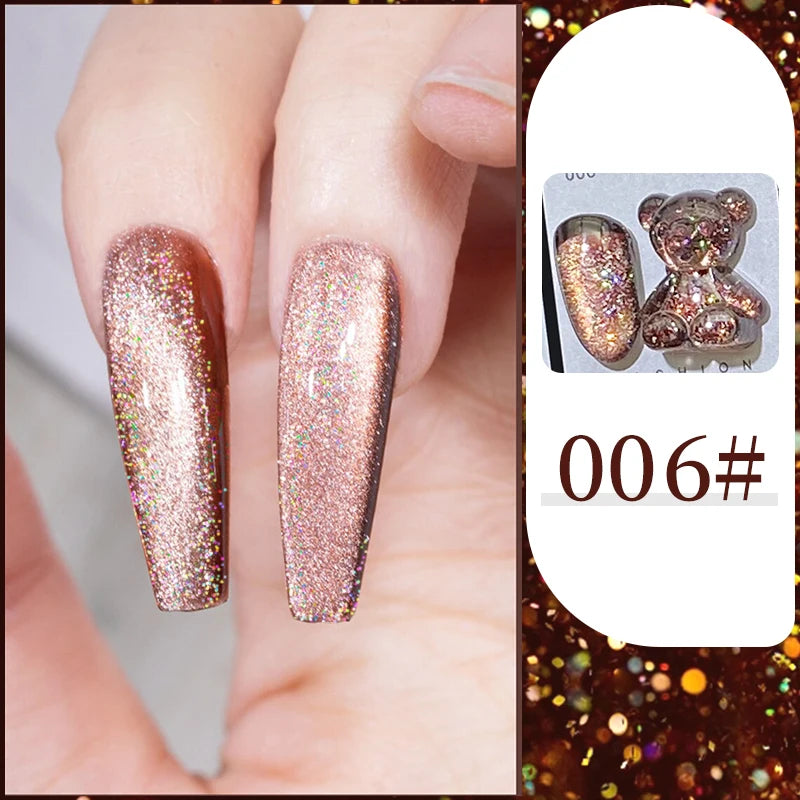 15ml Super Reflective Flash Disco Nail Gel Polish Relective Glitter Semi Permanent Nail Art Varnish For Manicures