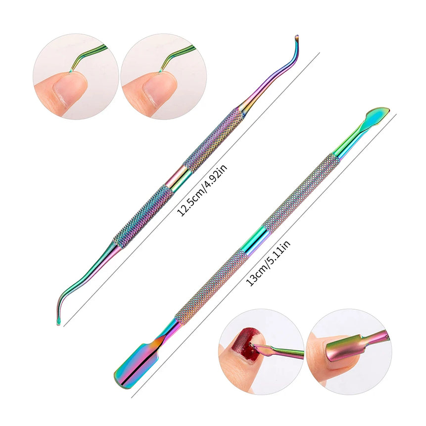 5pcs Nail Care Set with Magnets Cuticle Trimmer Straight Nail Clipper Metal Pushers Dead Skin Gel Nail Remover Manicure Tools