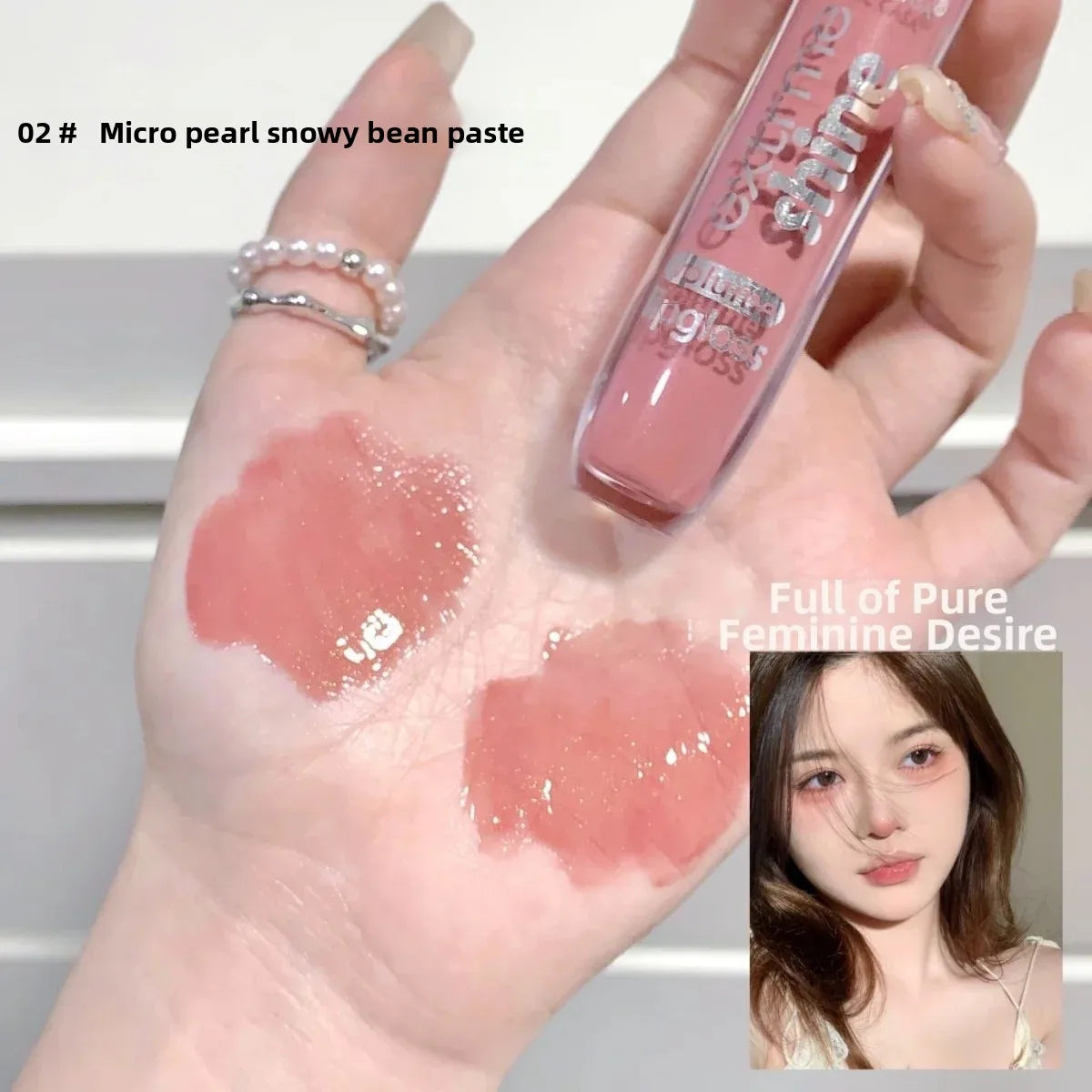 Fine Shimmer Lip Oil Gloss Long Lasting Hydrating Moisturizer Transparent Water Based Pearlescent Lip Glaze