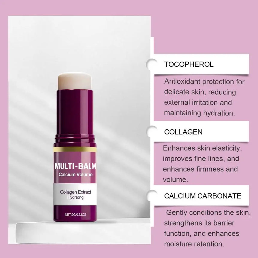 1/2/3PCS Calcium Volume Multi Balm Stick,Collagen Moisturing Stick Face Cream Anti Wrinkle Hydrating For Eyes Neck Face Skincare