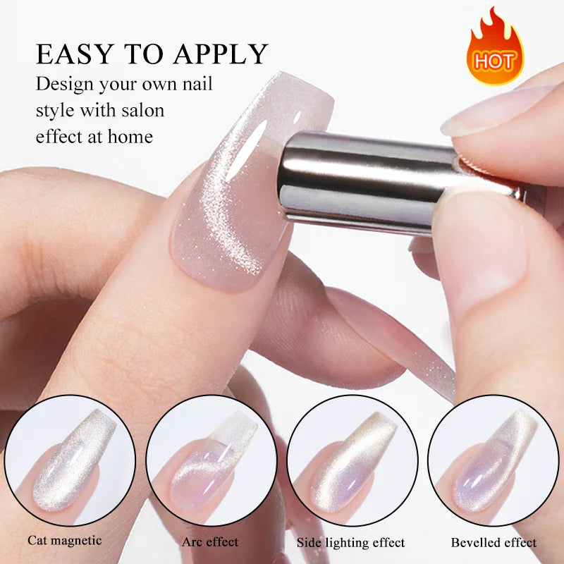BORN PRETTY 10ml Black Glass Cat Magnetic Gel Nail Polish Silver Gold Glitter Semi Permanent Soak Off UV LED Gel Varnish