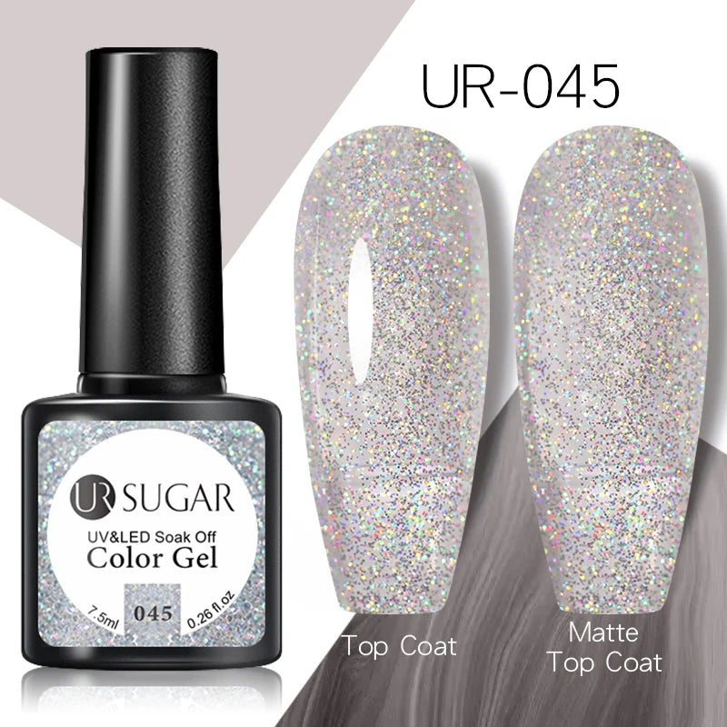 UR SUGAR 7.5ml Rose Glitter Solid Color Gel Nail Polish Jelly Nude Pink Semi Permanent DIY Nail Art UV LED Soak Off Gel