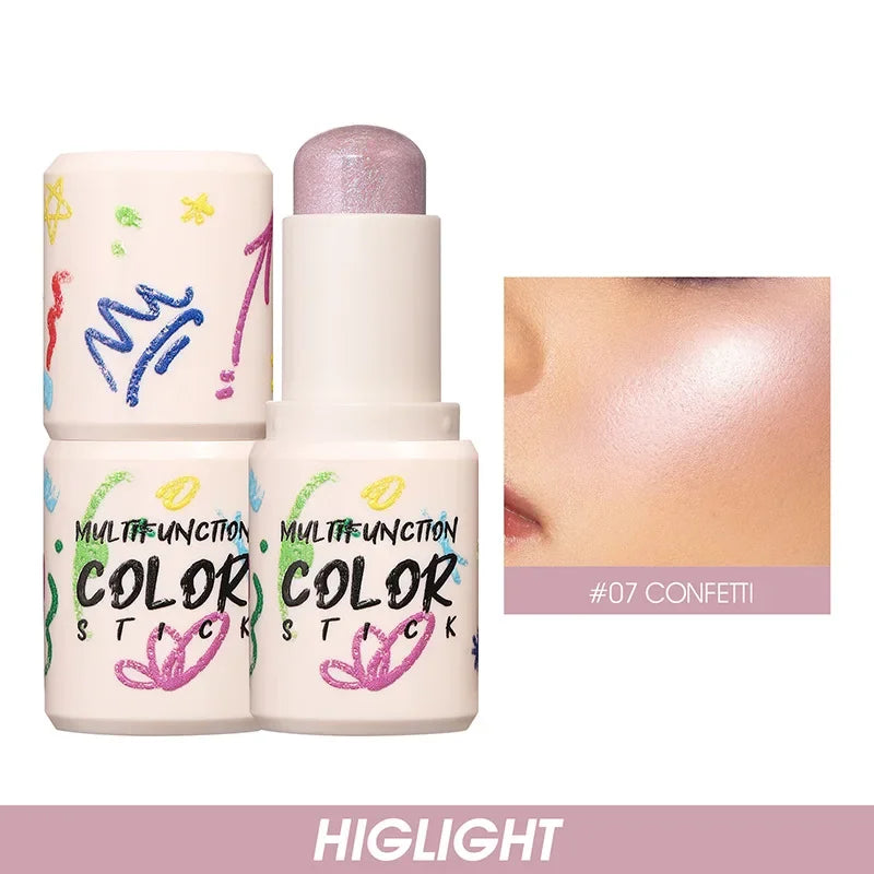 Highlighter Blush Stick Eyeshadow Stick Diamond Highlighter Cream Pink Glitter Face Contour Shimmer Illuminator Makeup Cosmetics