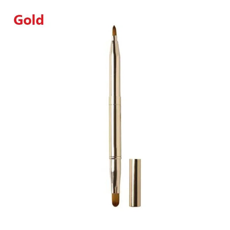 1 Pc Retractable Makeup Lip Brush Portable Double-head Lipstick Brush Dual Use Lip Eyeshadow Brush Beauty Tools